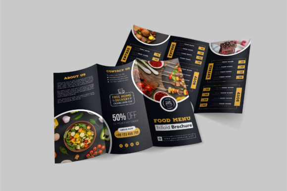 Download Food Menu Trifold Brochure - Premium Resources