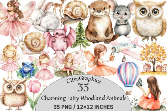 Download Charming Fairy Woodland Animals Clipart. - Premium Resources